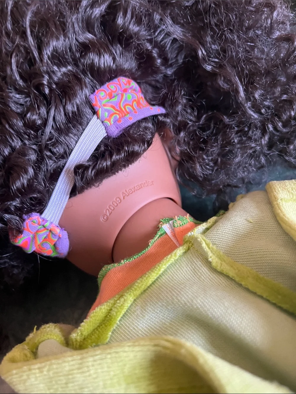 Green & Purple Doll Outfit with Orange Top for Kids
